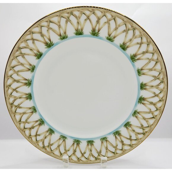 Lenox British Colonial Bamboo Luncheon Plate 9.25" Porcelain Palm Tree - Picture 2 of 7